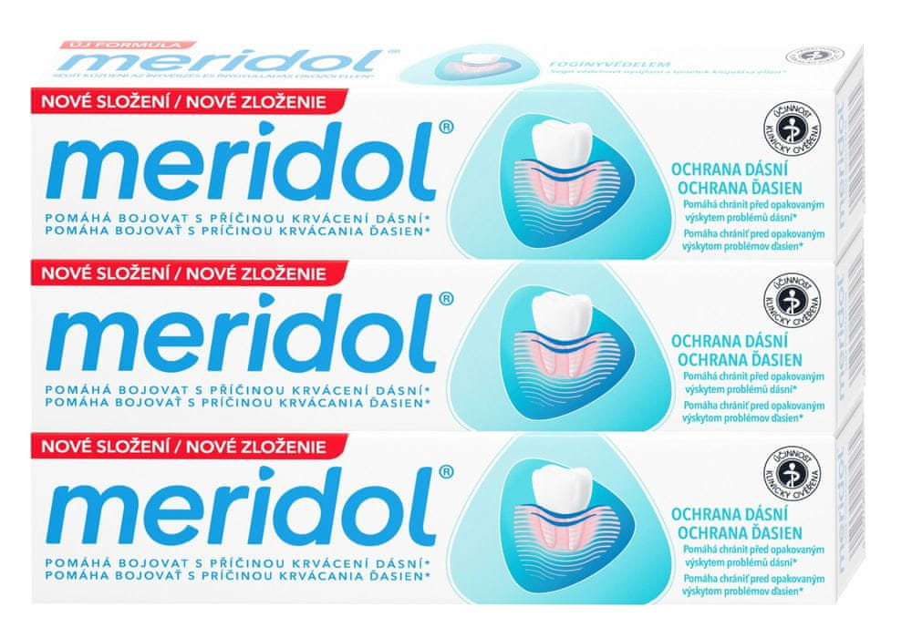 Meridol Zubná pasta ochrana ďasien 3 x 75 ml